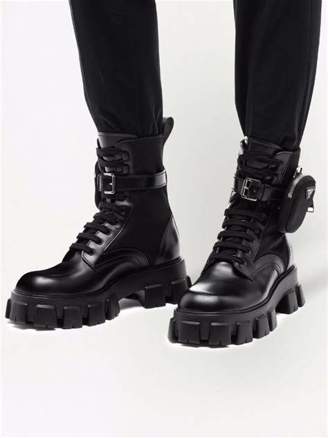 black prada boots mens|Prada black platform boots.